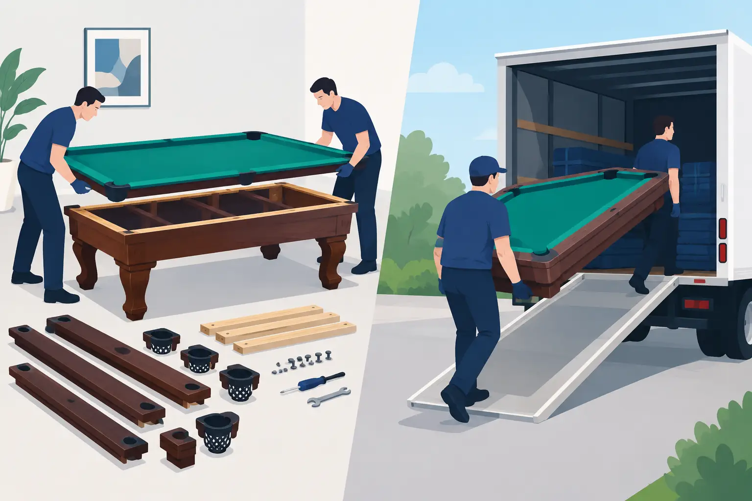 Pool Table Disassembly and Moving Done Right 4 Pool Table Disassembly and Moving Done Right